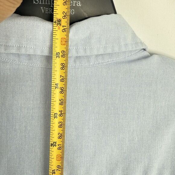 Metropolitan View Mens SHIRT Button Up Cotton Size XL Blue Short Sleeve - Picture 14 of 14